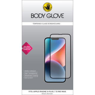 Body Glove Apple iPhone 14 Plus 13 Pro Max Tempered Glass Screenguard Black