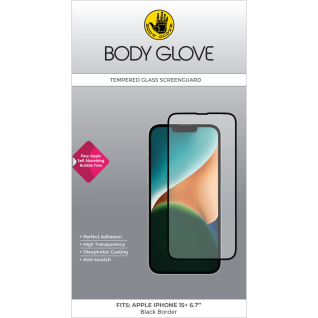 Body Glove Apple iPhone 15 Plus Tempered Glass Screenguard Black