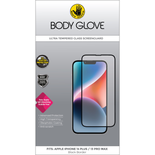 Body Glove Apple iPhone 14 Plus 13 Pro Max Ultra Temper Glass Screengrd Blk