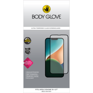 Body Glove Apple iPhone 15 Plus Ultra Tempered Glass Screenguard Black