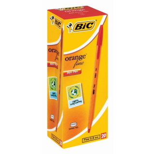 BIC Orange Fine Ballpoint Pens Red Box Of 20