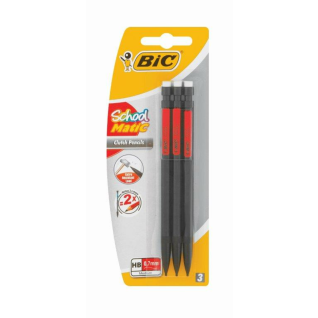 BIC School Matic 0.7mm HB Clutch Pencil Pack Of 2 + 1 Pencil Free