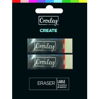 CROXLEY Large Eraser 6.2x2x1cm Pack Of 2