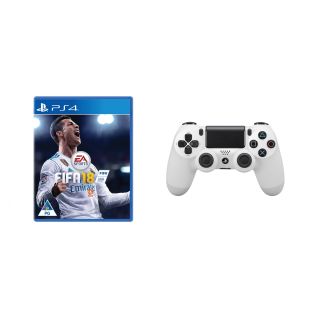 PS4 DS4 White Controller Plus Fifa 18