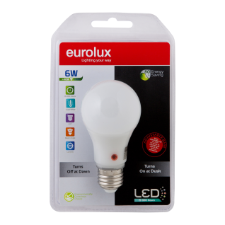 Eurolux LED Day Night Sensor 6w E27 Base Cool White