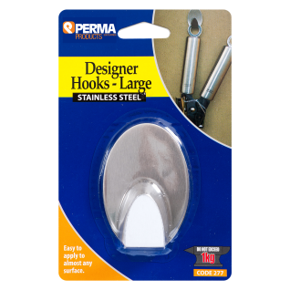 Perma Adhesive Stainless Steel Hook Large