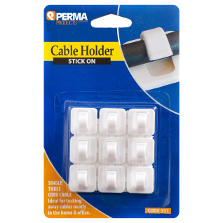 Perma Adhesive Cable Hooks x9