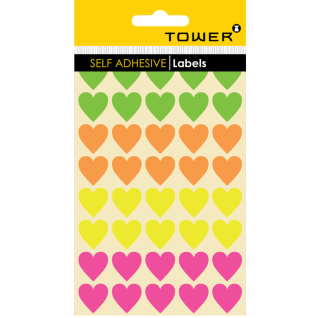 TOWER Hearts Mixed Neon Colours