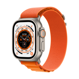 Apple Watch Ultra GPS + Cellular, 49mm Titanium Case Orange Alpine Loop S
