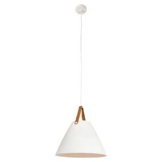 Eurolux Sanded White Pendant Brown Leather 480mm