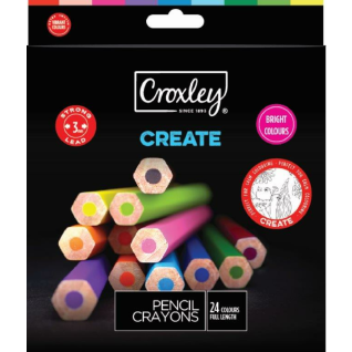 Croxley Pencil Crayons Full Size Box Of 24