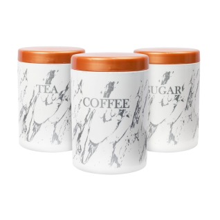 Lumoss 3 Piece Canister Set  - Grey Marble