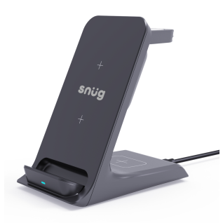 Snug 3 In 1 Wireless Charger Stand 15W Black