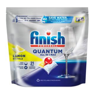 Finish Auto Dishwashing Tablets Quantum All in One Lemon 21's
