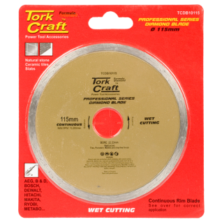 Tork Craft Diamond Blade 115Mm Professional Sintered and continuous Rim