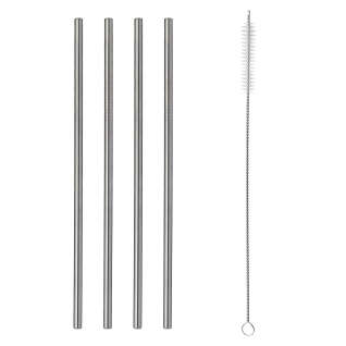 Typhoon Set of 4 Stainless Steel Straws with Brush