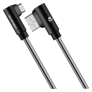 Volkano Iron 90° Micro USB Cable 1.2m Silver