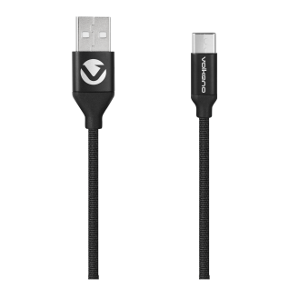 Volkano Weave Series Fabric Braided USB Type-C Cable 3m - Black