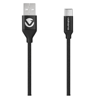 Volkano Weave Series Fabric Braided Micro USB Cable 3m - Black