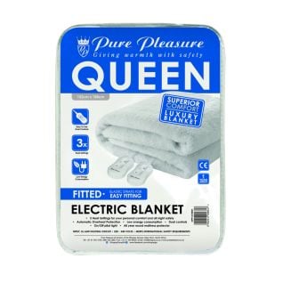 PurePleasure Queen Sherpa Fitted Electric Blanket
