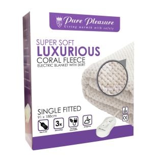 PurePleasure Single Coral Fitted Electric Blanket